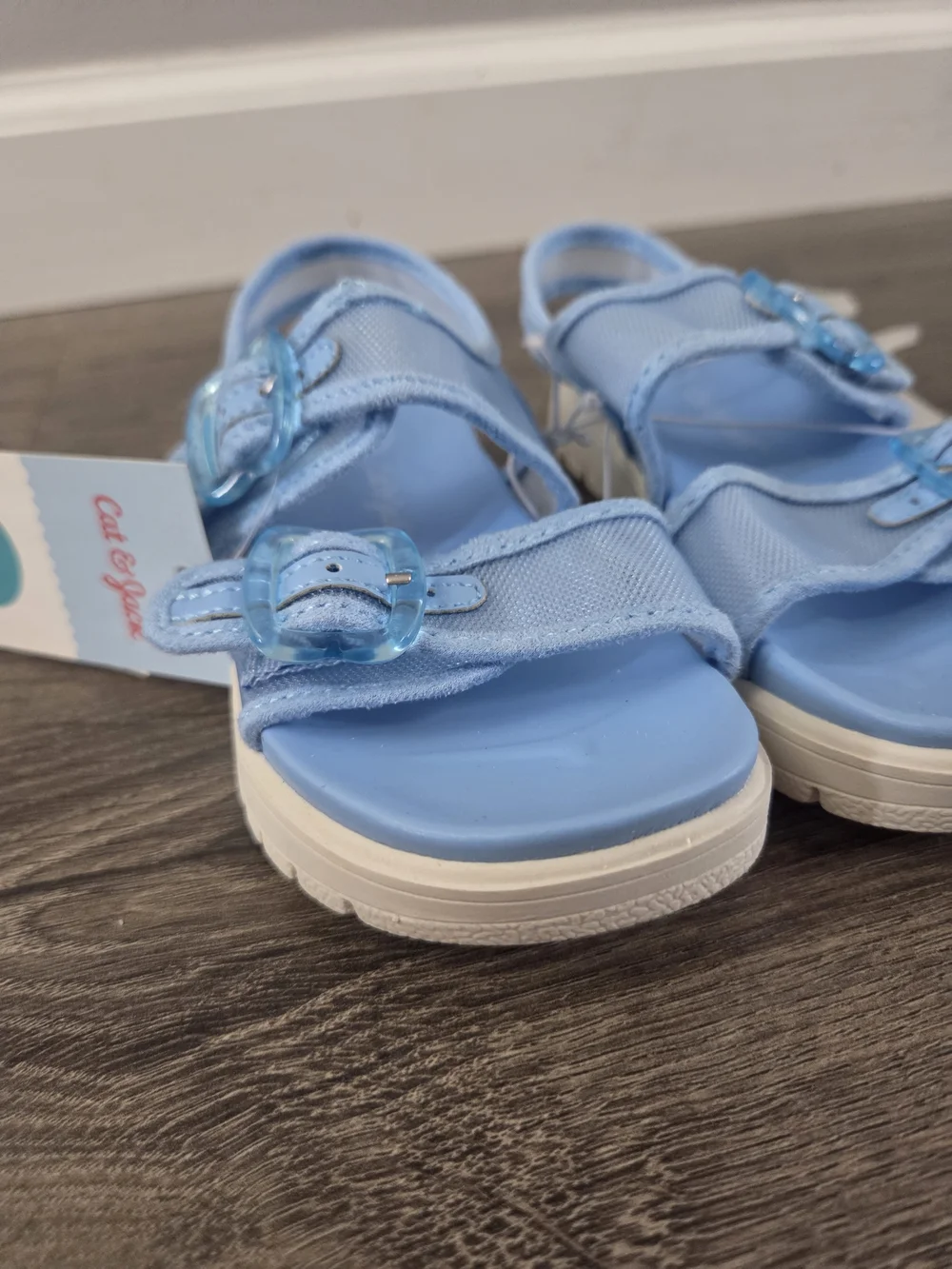 Cat & Jack Light Blue Double-Strap Kids Sandals Size 8 NWT